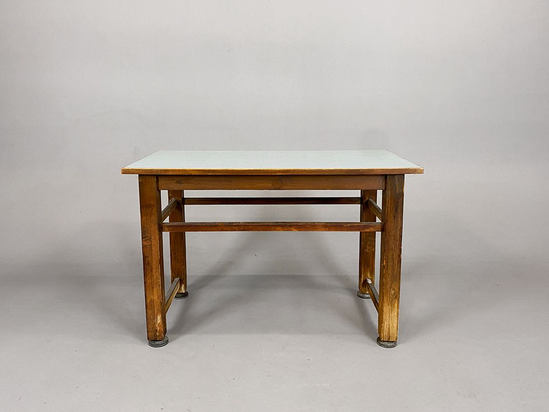 Foto Small Rustic Kitchen Side Table with Light Blue Surface h65x100x50