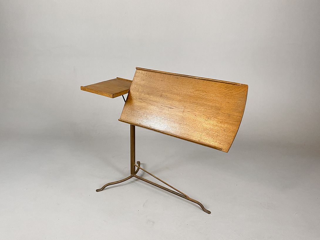 Foto Adjustable Rustic Wooden High Desk h70-102x36x100