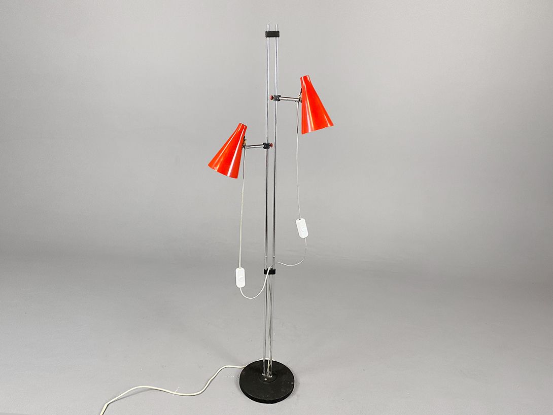 Foto Red Metal Double Floor Lamp h151 D1+