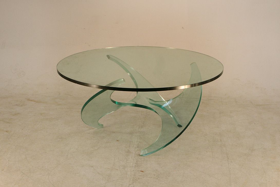Foto All Glass Knut Hesterberg Propeller Coffee Table for Roland Schmitt h48x110