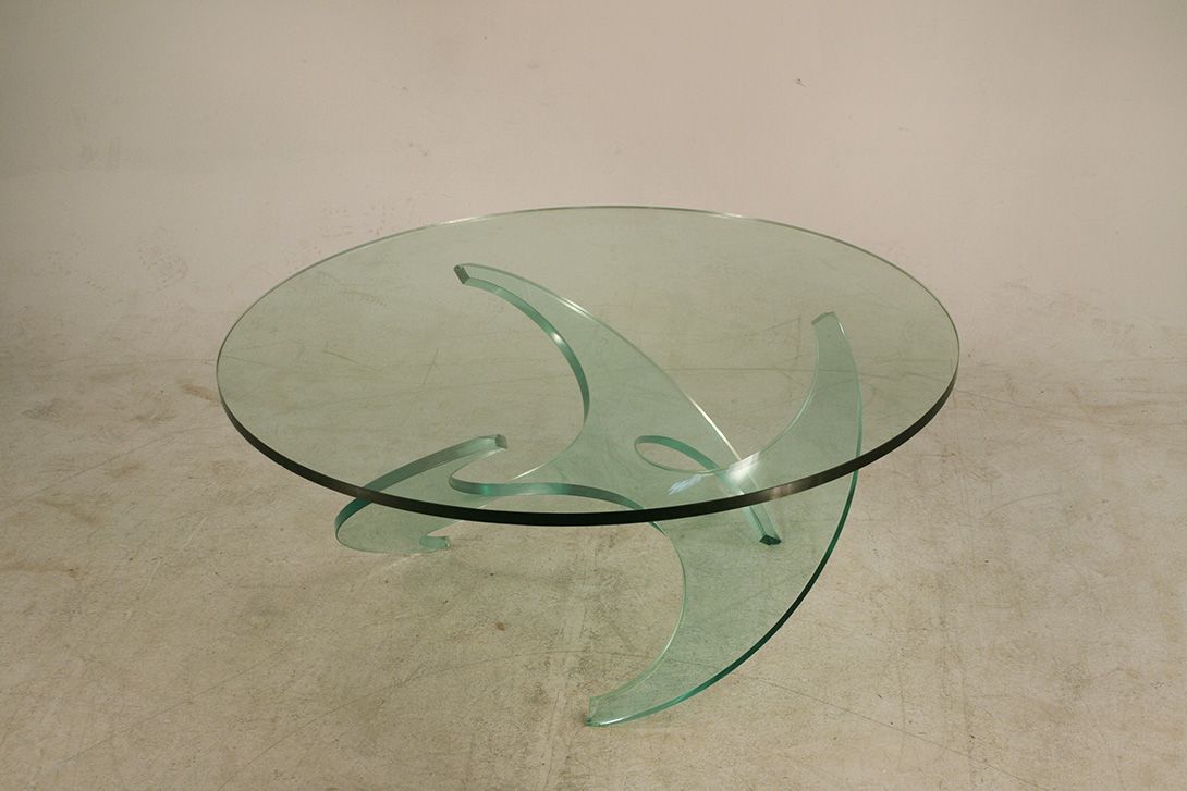 Foto All Glass Knut Hesterberg Propeller Coffee Table for Roland Schmitt h48x110