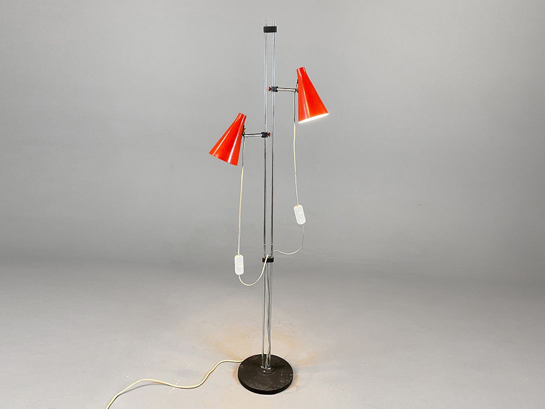 Foto Red Metal Double Floor Lamp h151 D1+