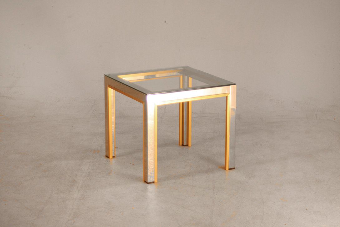 Foto Small Chrome and Brass Coffee Table h42x46