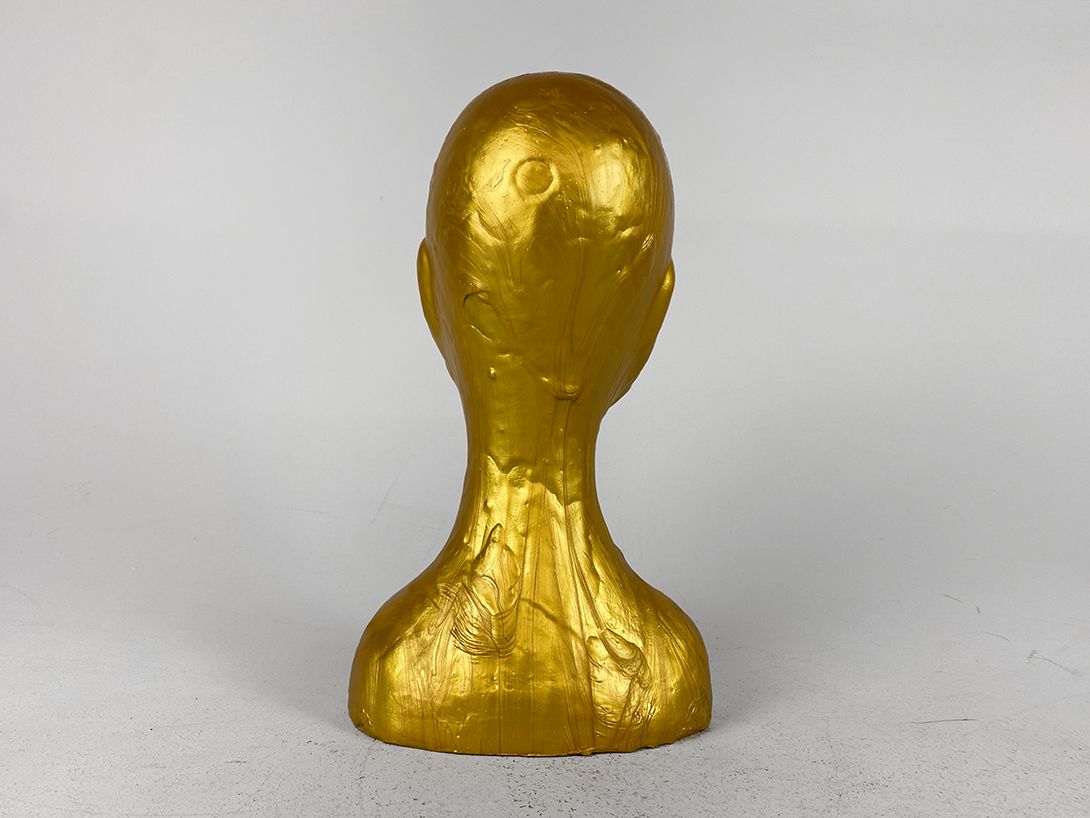 Foto Gold Painted Head Sculpture h38x20x19