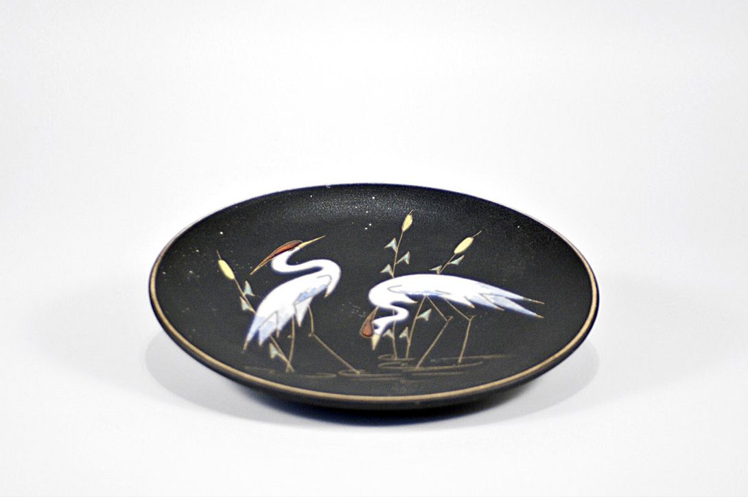 Foto Plate for Wall Decoration with Storks ø28
