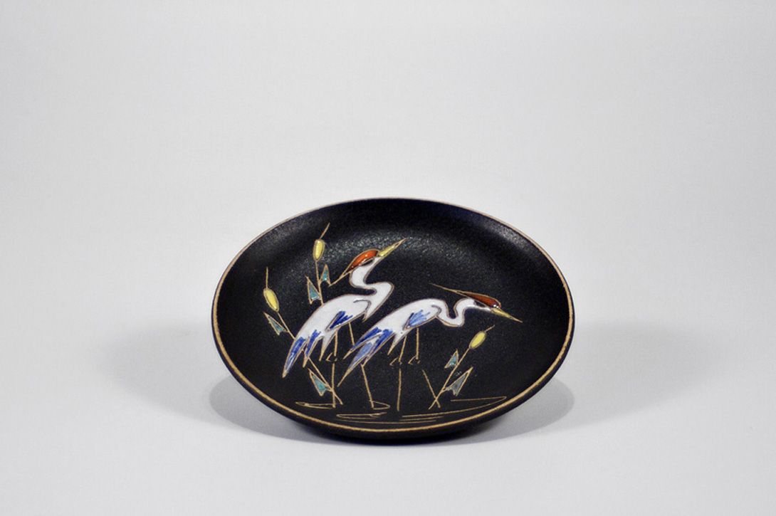 Foto Plate for Wall Decoration with Storks ø15