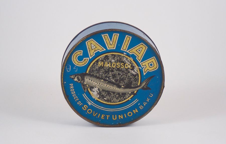 Foto Huge Antique Caviar Box Soviet Union ø16
