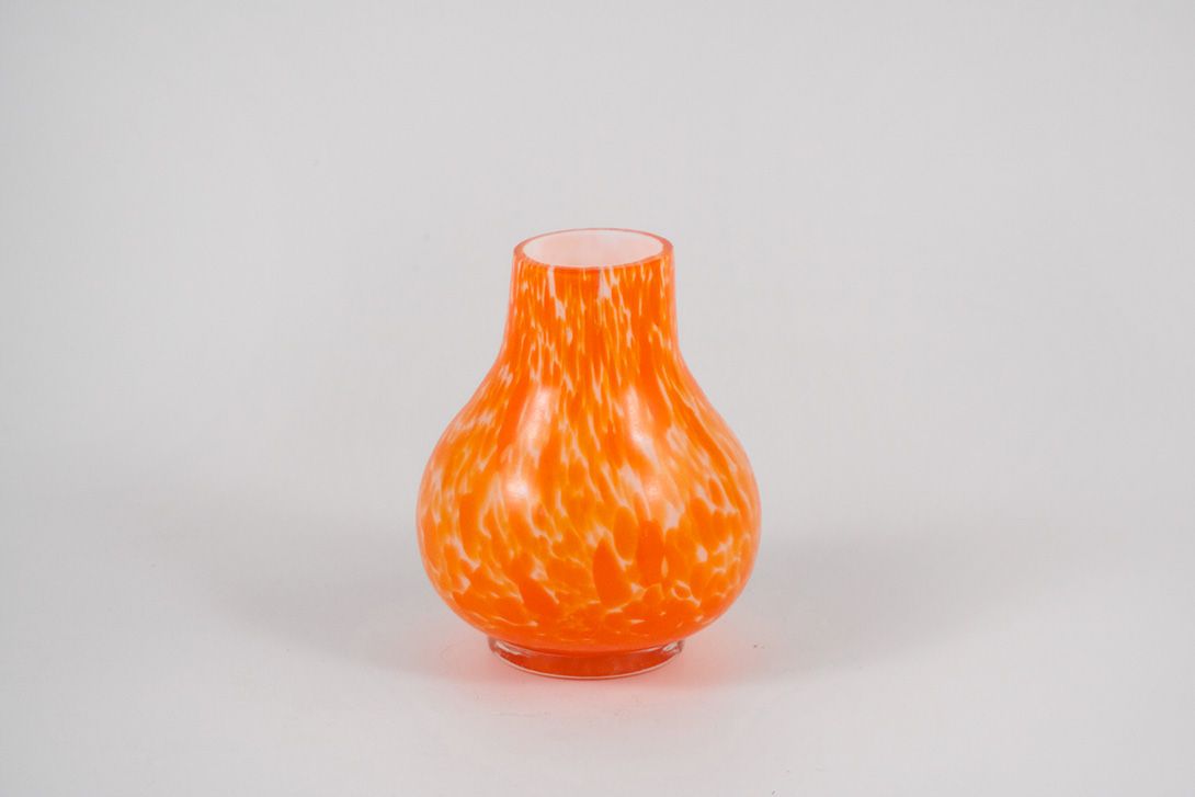 Foto Small Orange Glass Vase Sprinkles h12
