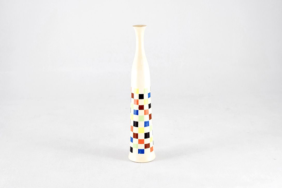Foto Slim vase with Colorful Squares 1955 h76 C1