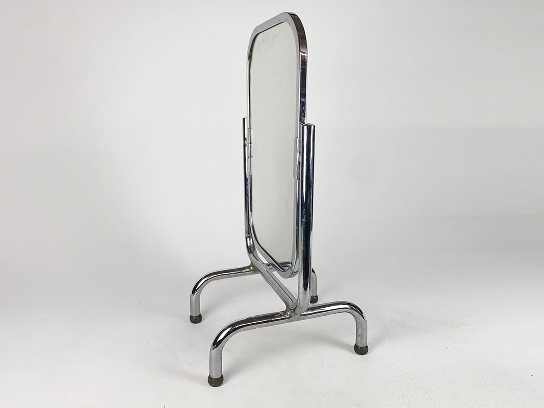 Foto Standing Mirror with Chrome Frame and Legs h74