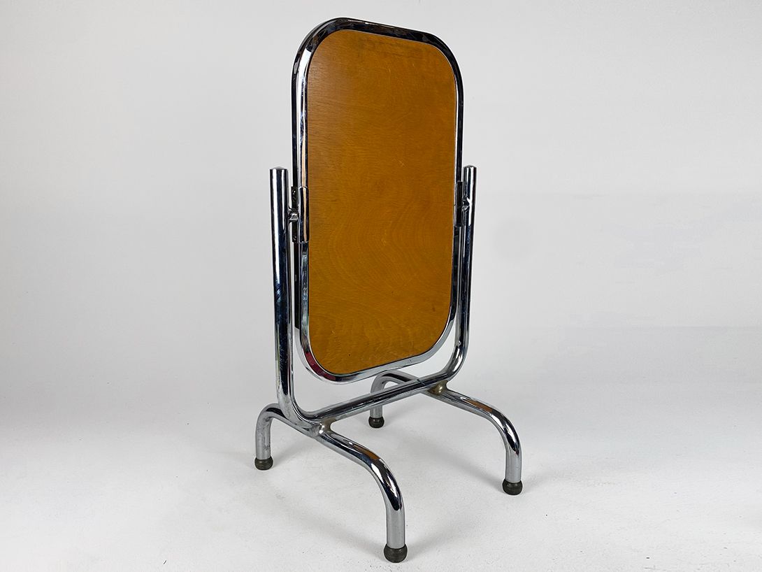Foto Standing Mirror with Chrome Frame and Legs h74