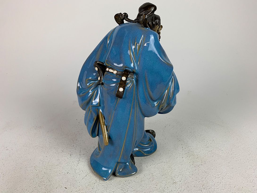 Foto Blue Chinese Sculpture Luring Man h30