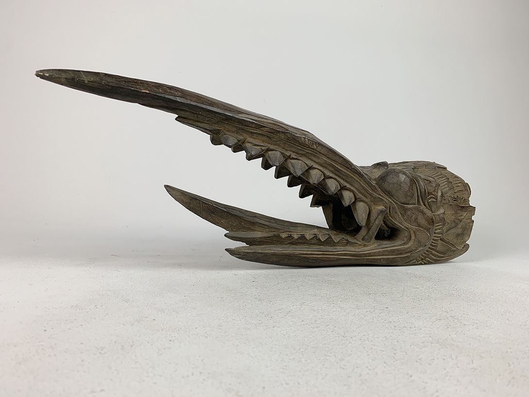 Foto Giant Wooden Bird Mask Sculpture 70cm