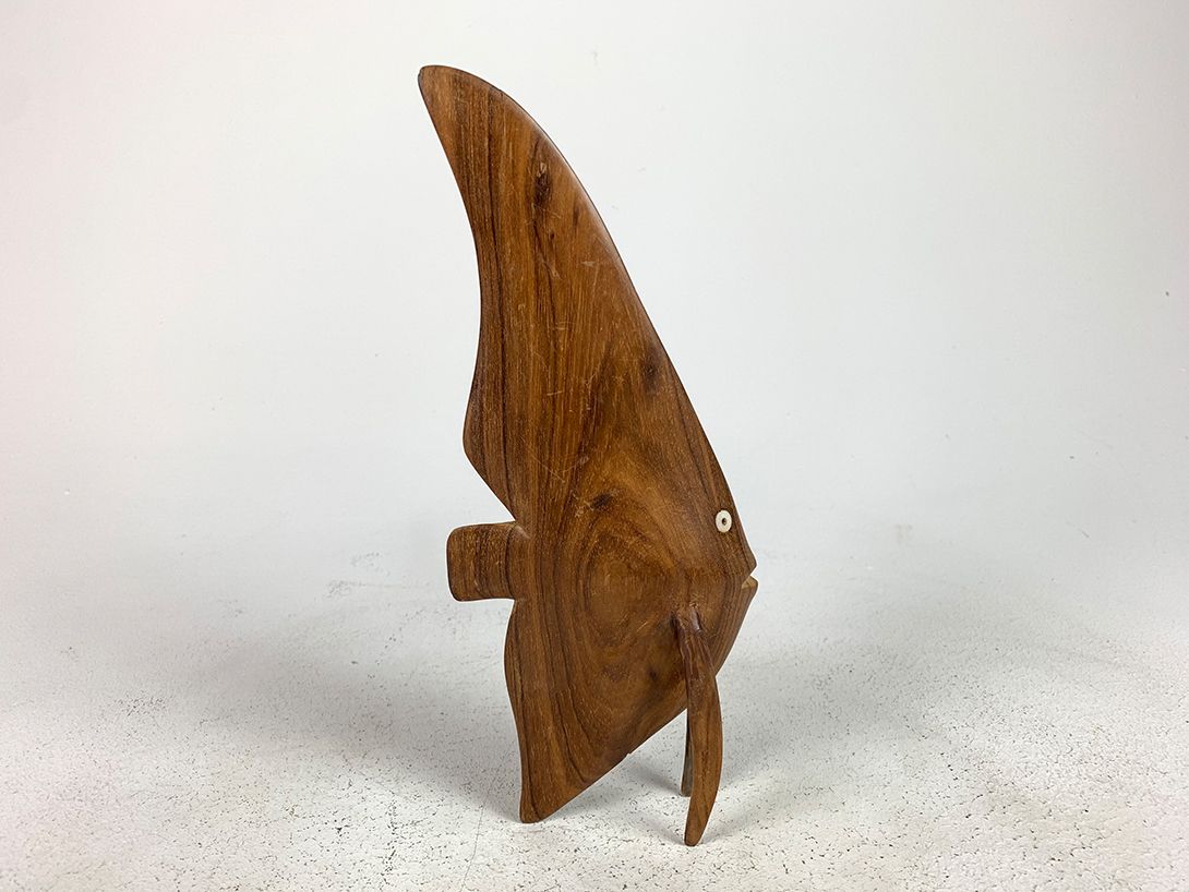 Foto Flat Fish Rosewood Sculpture h27