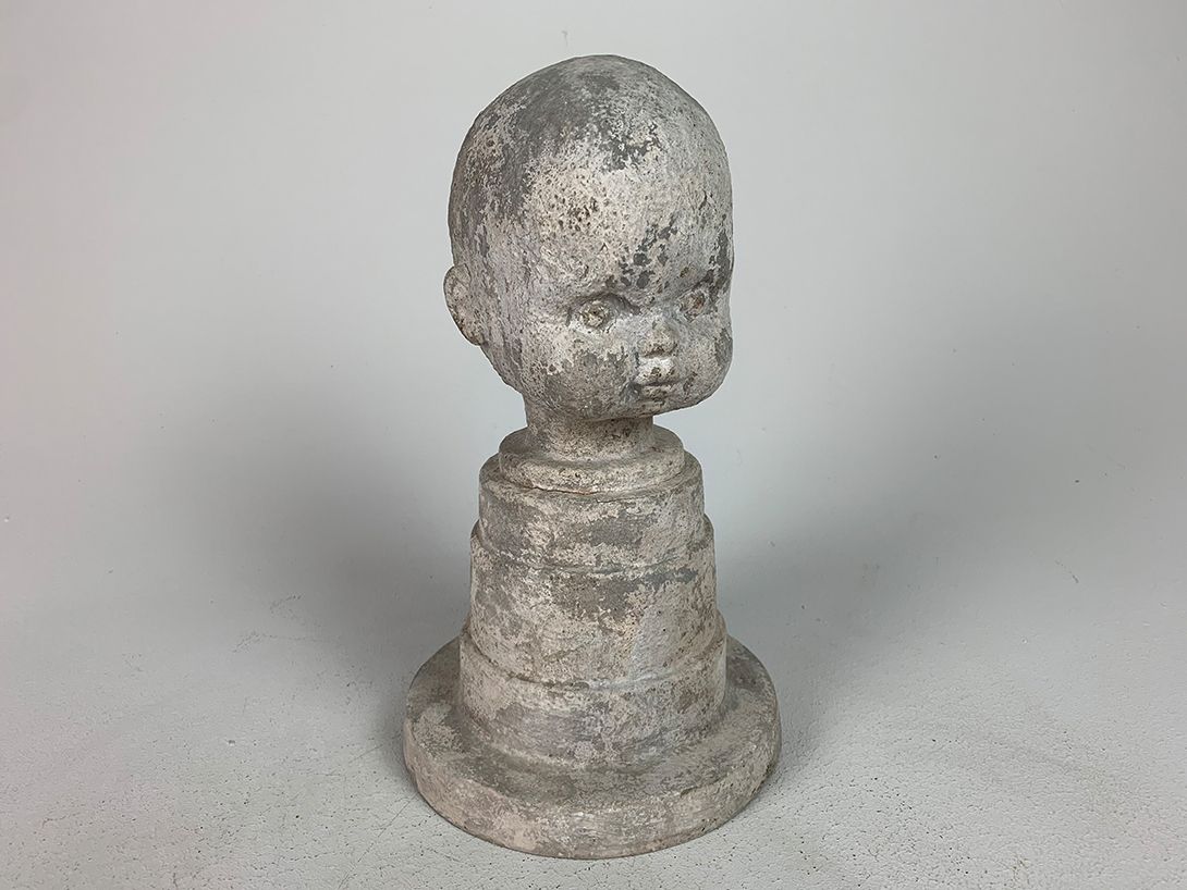 Foto Stone Look Doll&#8217;s Head Sculpture Small h31