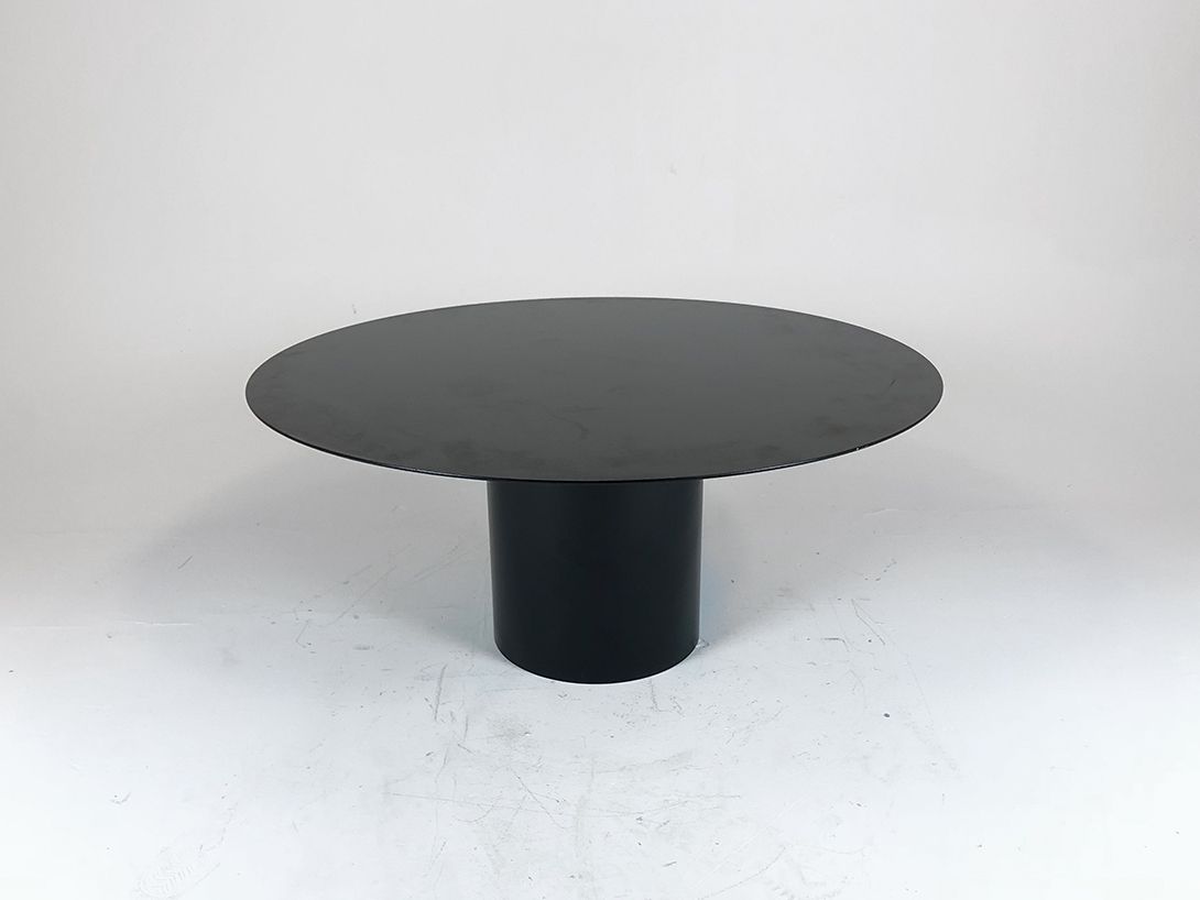 Foto Modern Black Round Metal Coffee Table h35x80