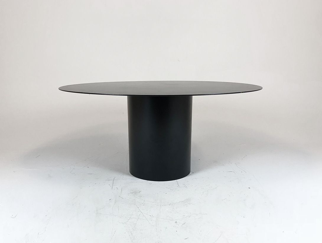 Foto Modern Black Round Metal Coffee Table h35x80