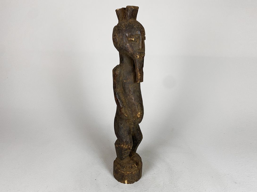 Foto Carved African Sculpture, Man Standing h58