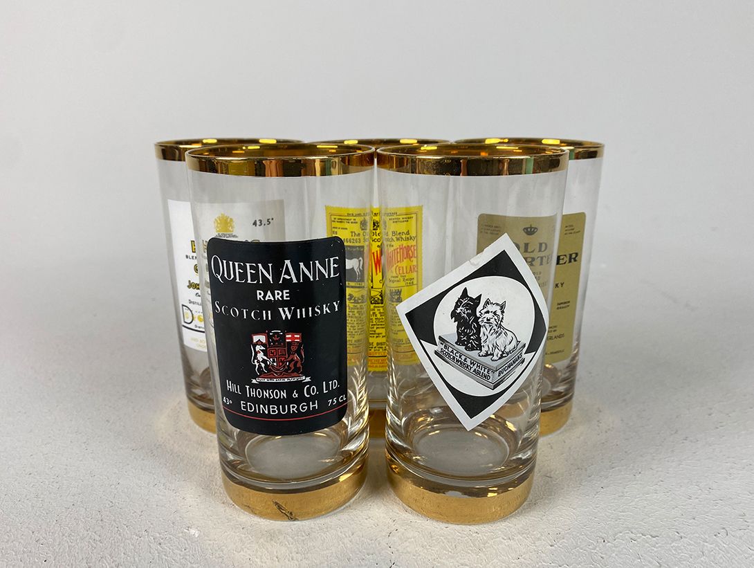 Foto Glass Set With Alcohol Branding and Gold Rim h13