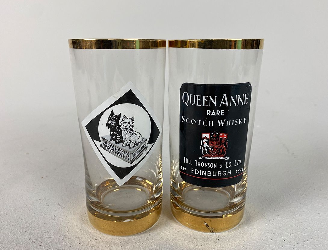 Foto Glass Set With Alcohol Branding and Gold Rim h13