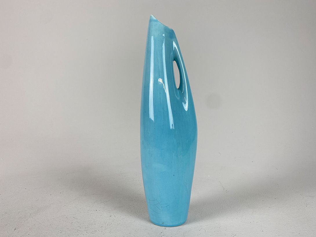 Foto Blue Modern Porcelain Vase with Handle h29