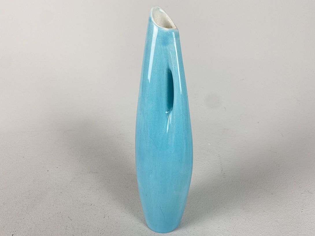 Foto Blue Modern Porcelain Vase with Handle h29