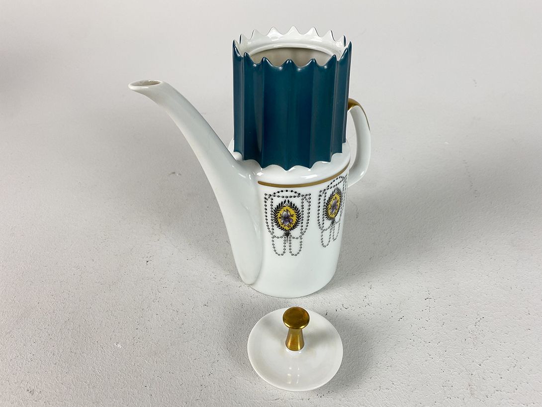 Foto Porcelain Coffee Mokka Pot Prague 1955