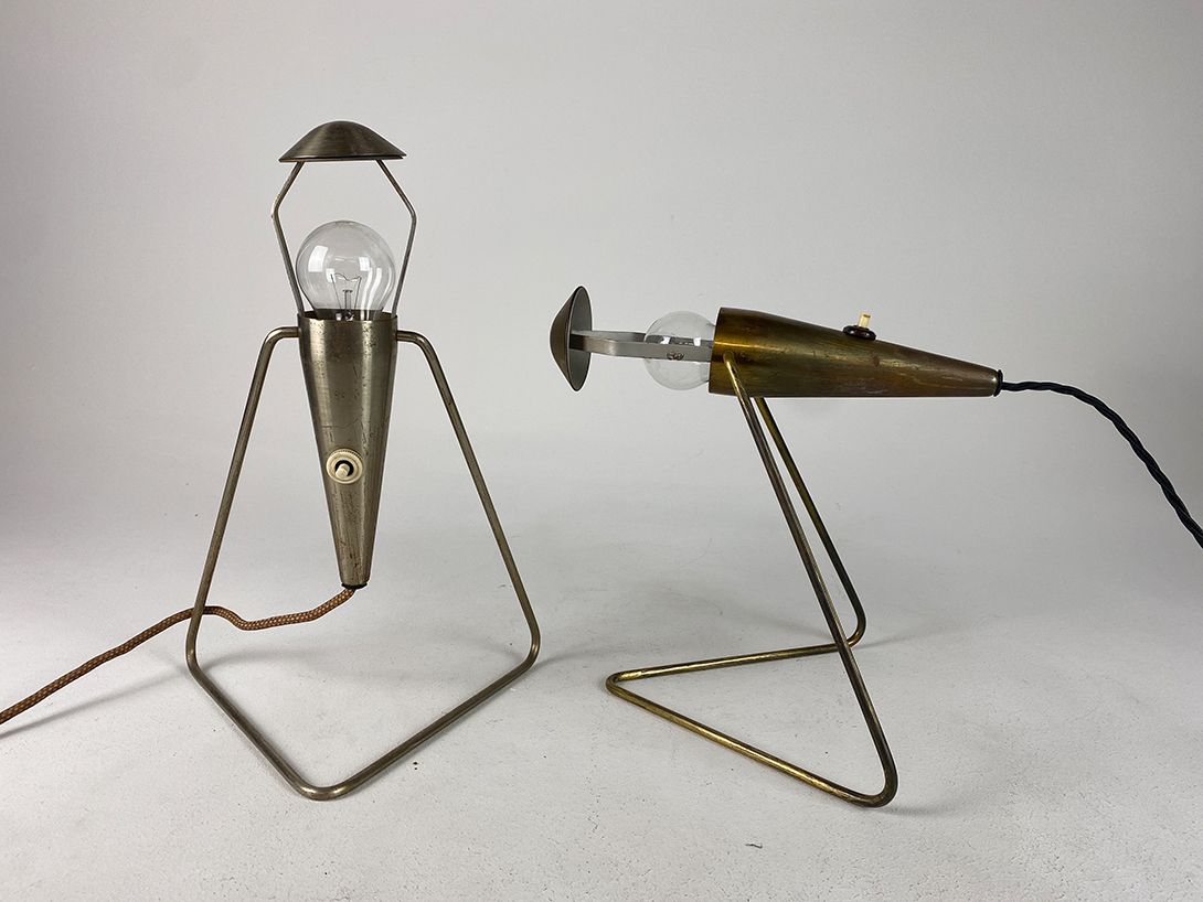 Foto Adjustable Brass Space Age Metal Desk Lamp h43