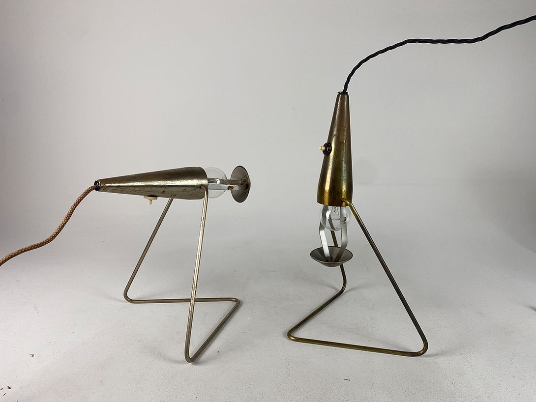 Foto Adjustable Brass Space Age Metal Desk Lamp h43