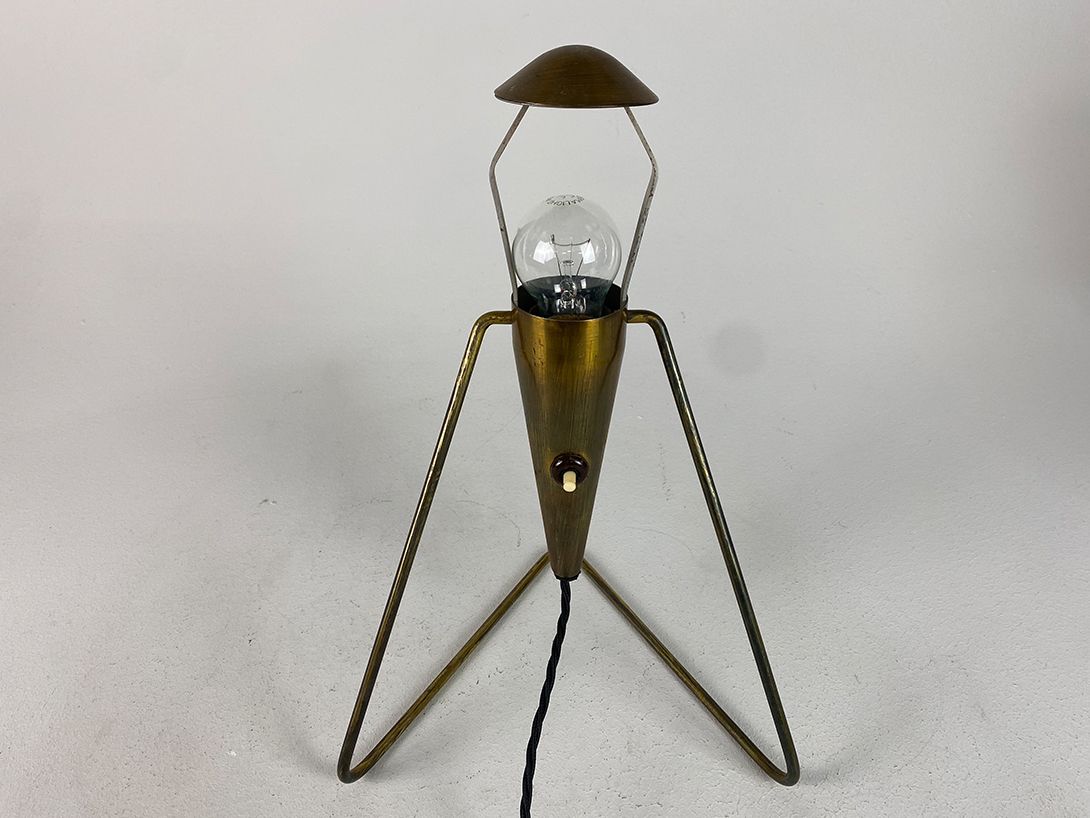 Foto Adjustable Brass Space Age Metal Desk Lamp h43