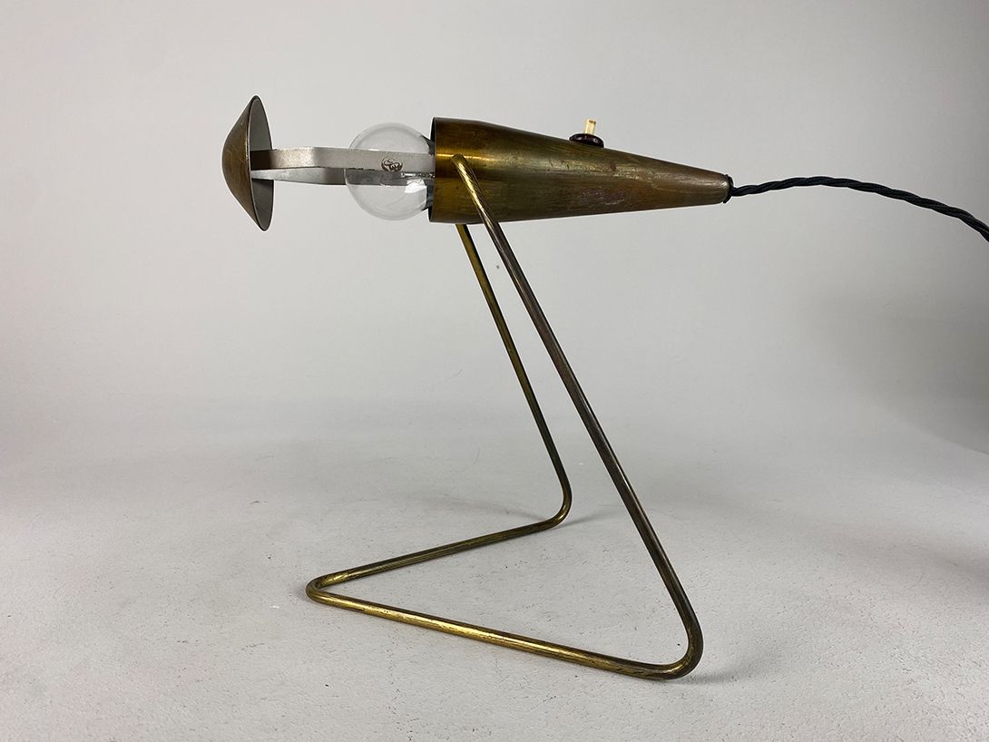 Foto Adjustable Brass Space Age Metal Desk Lamp h43