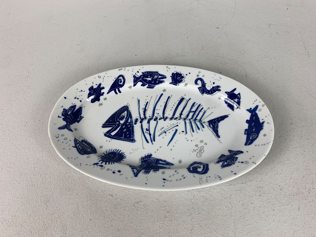 Foto Lengsfeld Porcelain Fish Plate 32x21cm