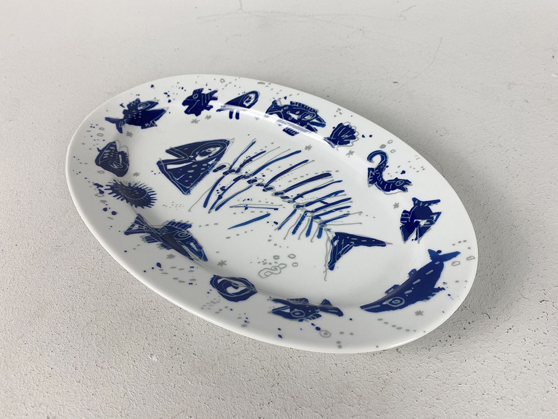 Foto Lengsfeld Porcelain Fish Plate 32x21cm