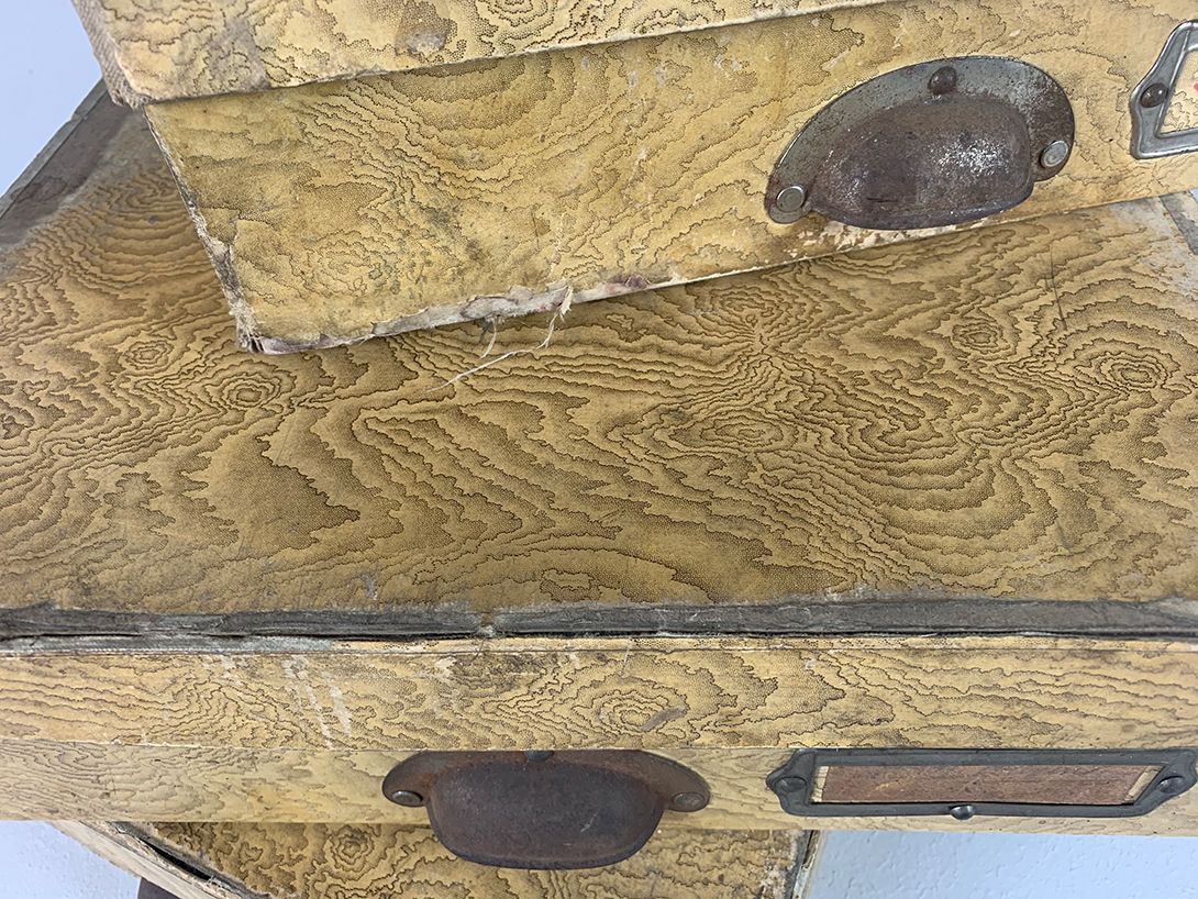 Foto Antique Cardboard Filing Boxes h10x35x40cm