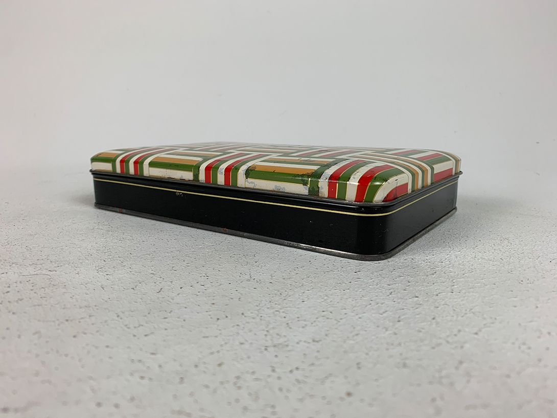 Foto Geometric Pattern Bahlsen Tin Box 1960 24x15cm