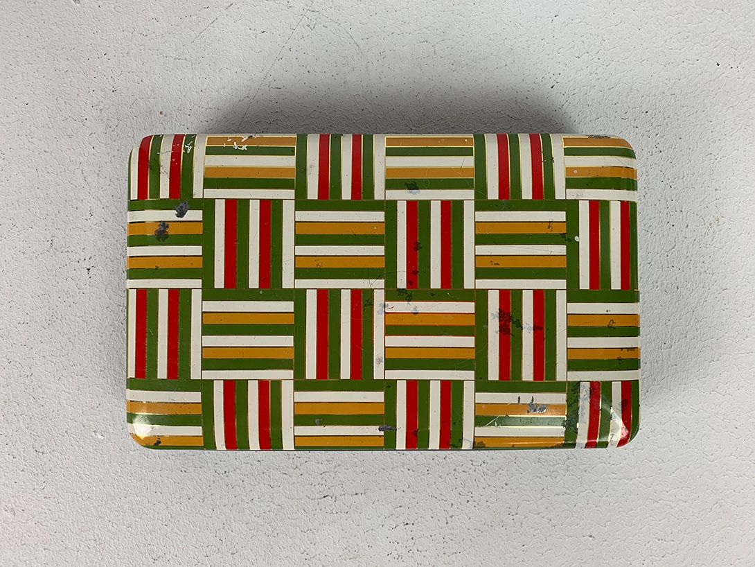 Foto Geometric Pattern Bahlsen Tin Box 1960 24x15cm
