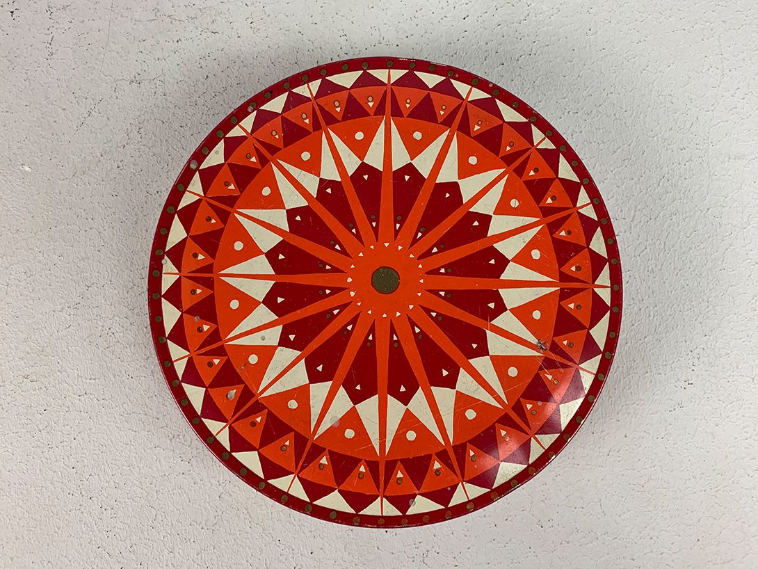 Foto Round Orange Tin Box ø20cm