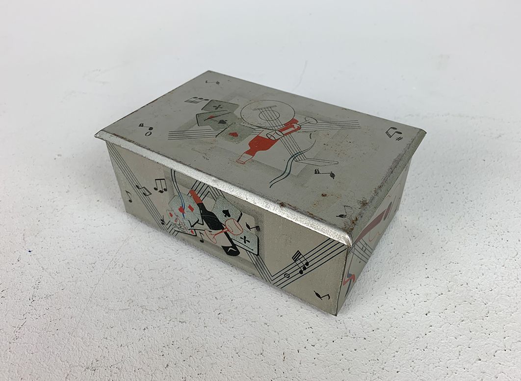 Foto Silver Metal Box with Musical Paintings h7x16x10cm