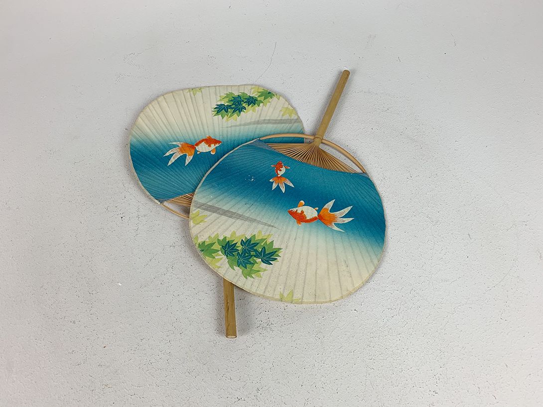 Foto Japanese Paper Fan Koi Fish h36x23cm