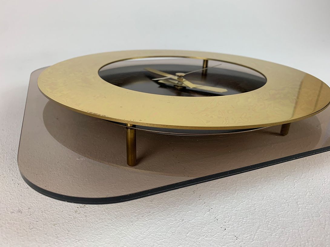 Foto Kienzle Chronoquartz Wall Clock Brass Ring 1973 h29