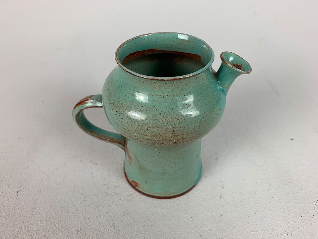 Foto Small Turquoise Stoneware Carafe h12