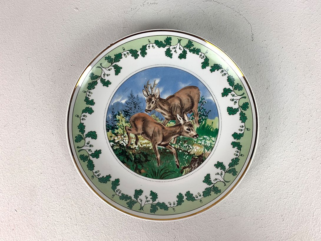 Foto Porcelain Wall Plate Two Deer ø20