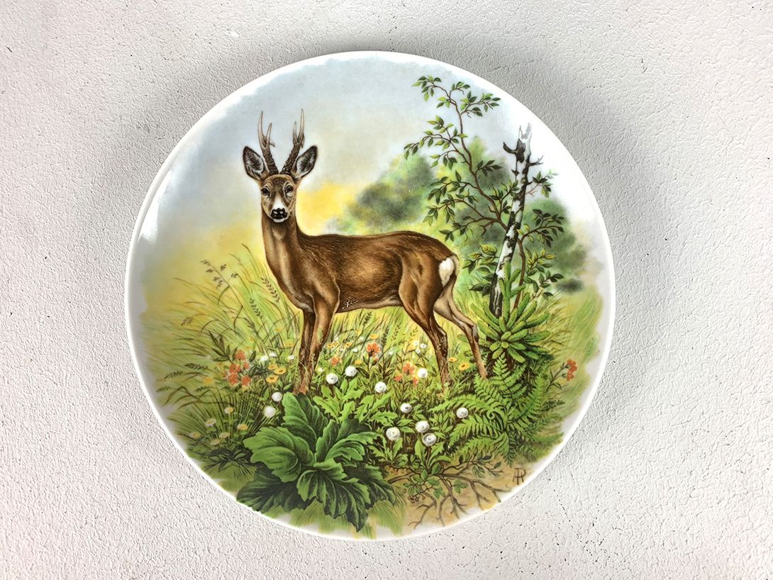 Foto Kaiser Porzellan Porcelain Deer Wall Plate ø20