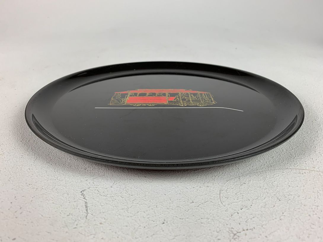 Foto Black Couroc Decorative Tray Cable Car California ø26