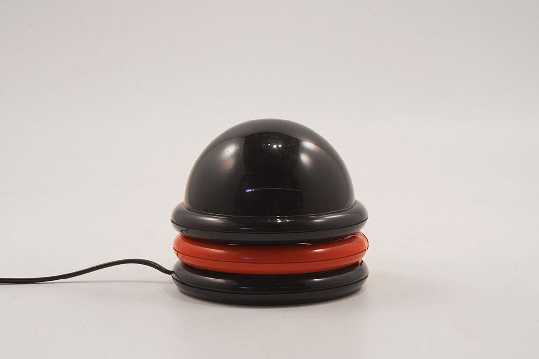 Foto Small Plastic Foldable Desk Lamp Black and Red h28