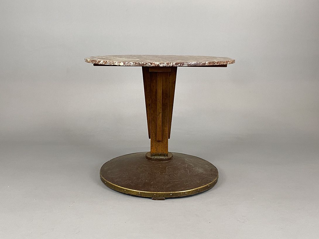 Foto Round Art Deco Bistro Table Marble Top Dresden 1925 h75x90