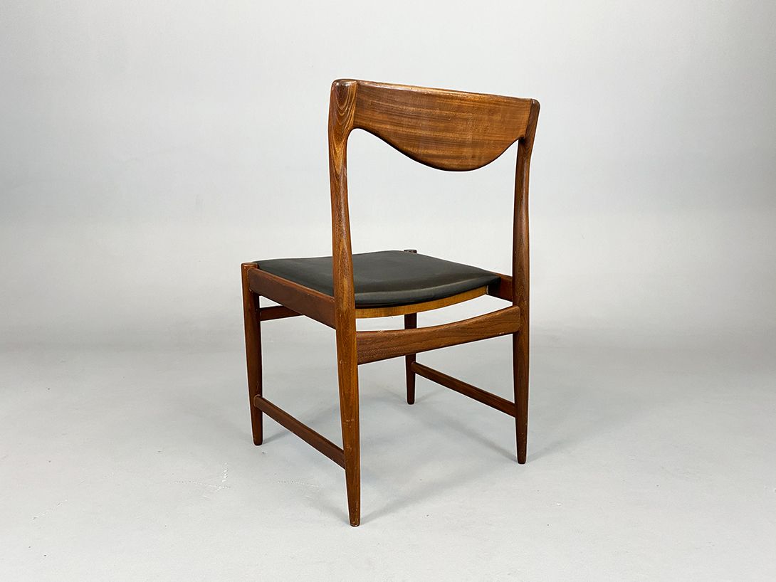 Foto Danish Teak Chair with Dark Green Leather Seat 1964