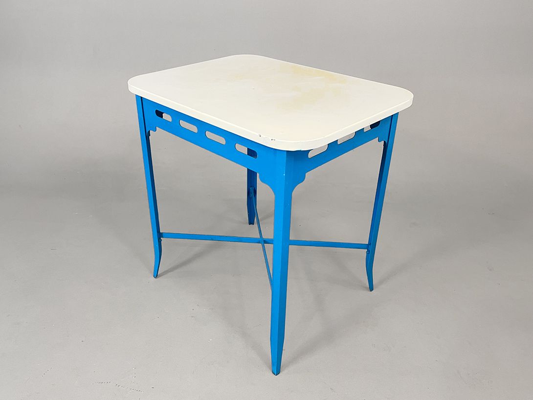 Foto Blue and White Metal Garden Table h73x71x56