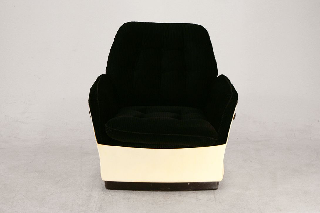 Foto Black Velour Space Age Armchair