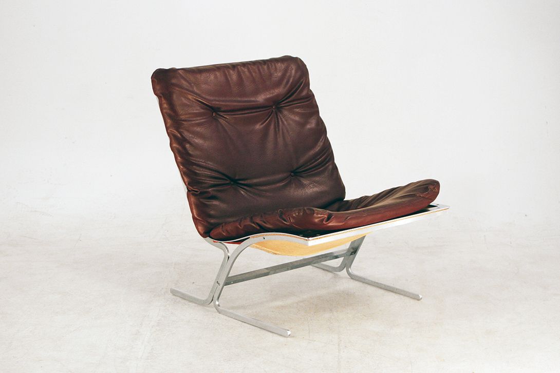 Foto Brown Leather Lounge Swinger